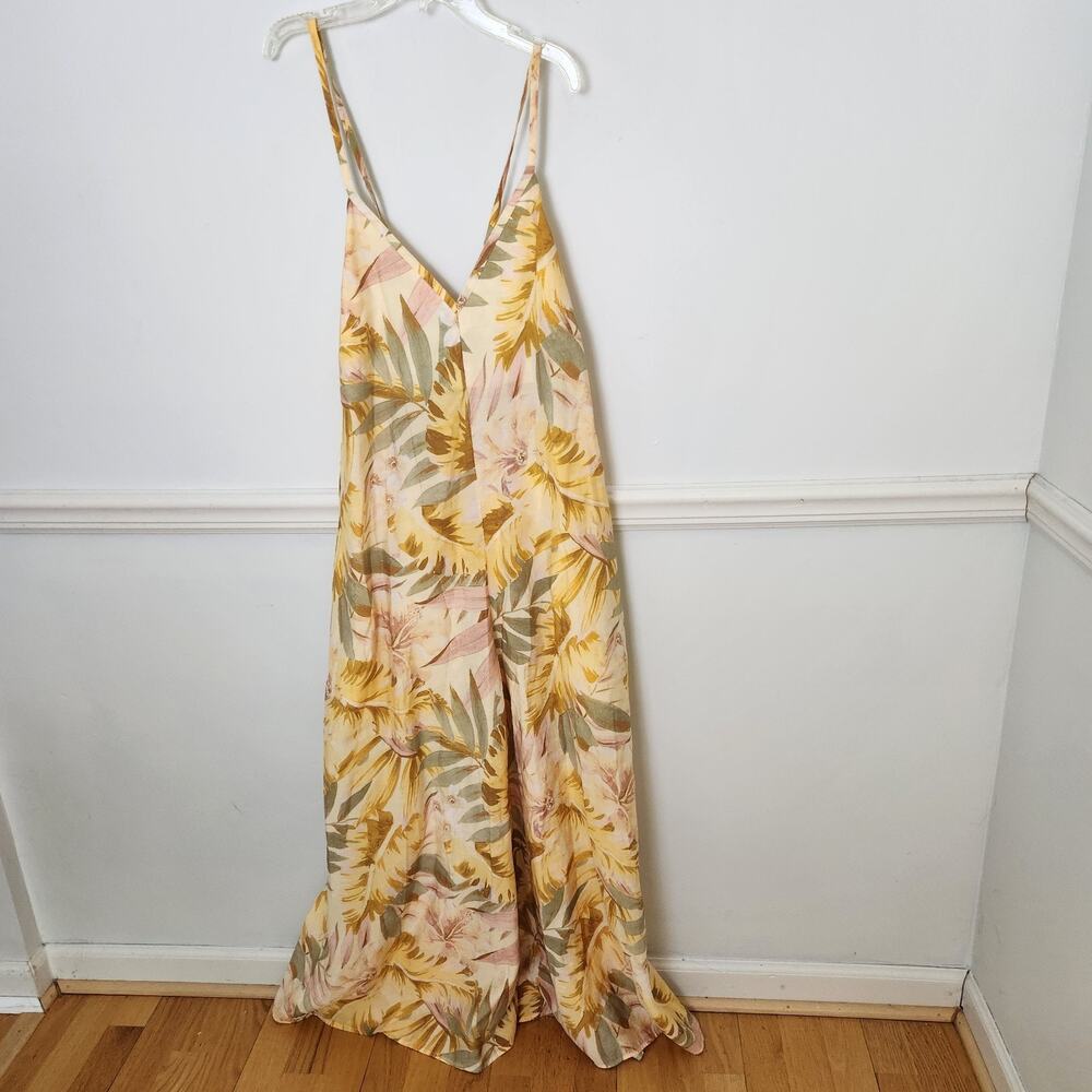COS Jumpsuit Size Medium Womens Floral Wide Leg Boho Beach Pockets Vneck Beachy